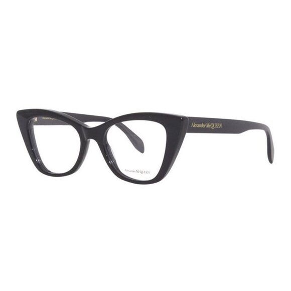 NEW ALEXANDER MCQUEEN EYEGLASSES AM0305O 001 WOMEN CAT EYE BLACK EYEWEAR - Picture 1 of 3